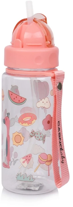 Vaikų gertuvė su šiaudeliu Casno Willy 400 ml, rožinė