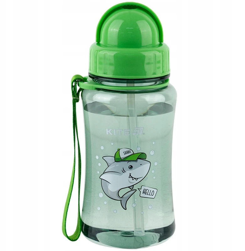 Vaikų gertuvė su šiaudeliu Kite, 350 ml, pilka/sidabrinė