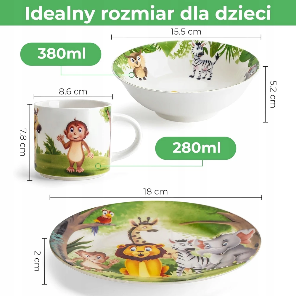 VAIKŲ VALGIMO STIKLINIAI INDĖLIAI SU DŽINGLIŲ MOTYVU 3 VIENŲ RINKINYS
