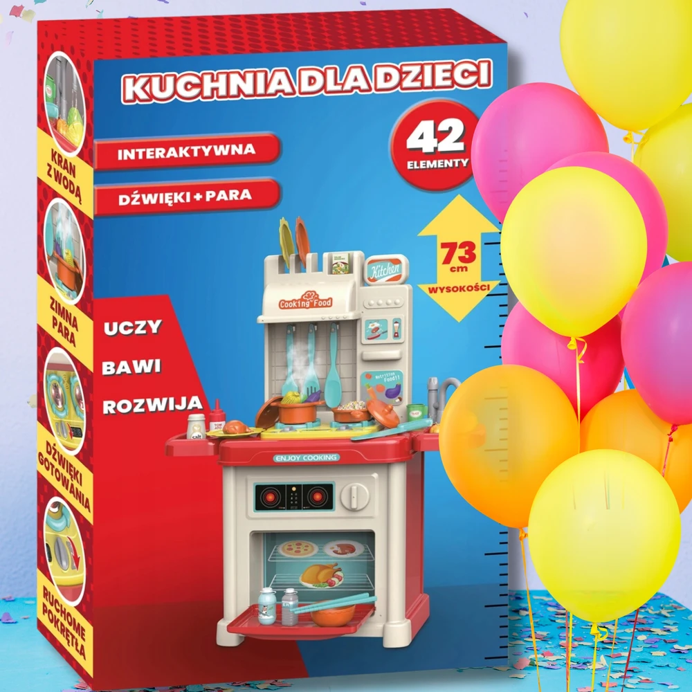 VAIKŲ VIRTUVĖS INTERAKTYVUS RINKINYS FAP PUODAI + PRIEDAI VANDENS GARAI XL
