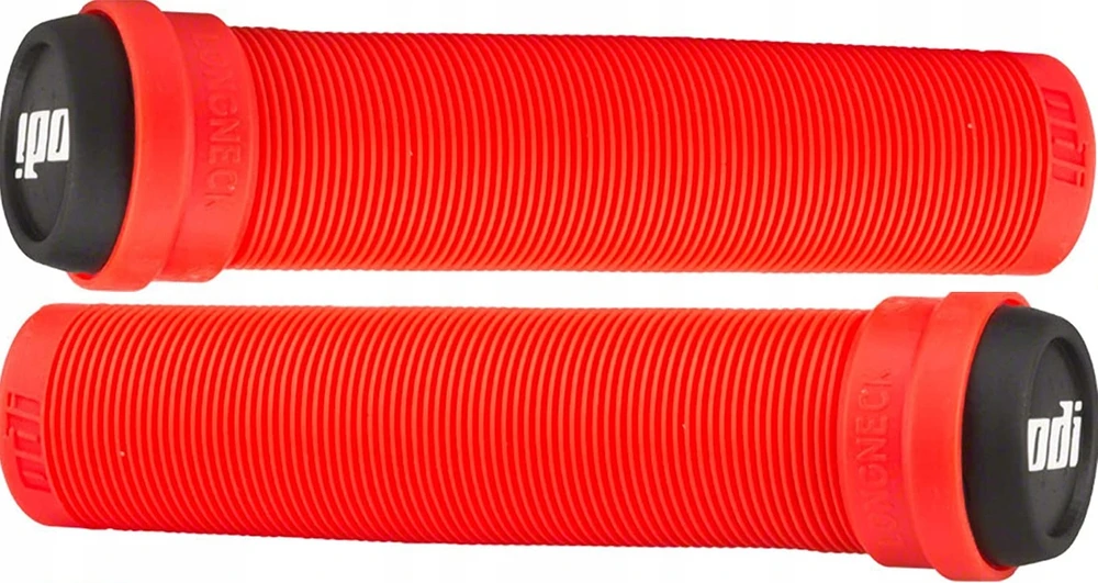 Vairo rankenėlės ODI Soft Longneck BMX Flangless 135mm Fire red
