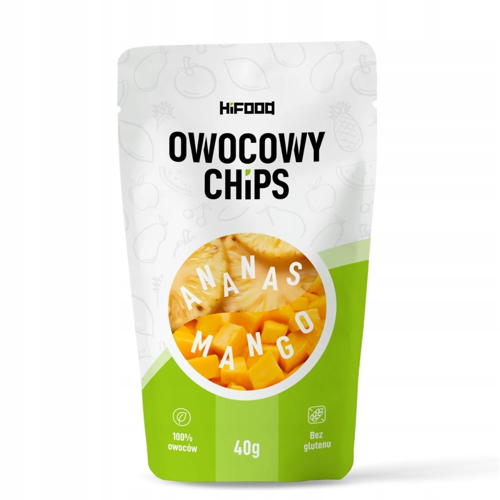 Vaisių traškučiai Ananasai - Mango 40g HiFOOD HEALTHY SNACK 12m+