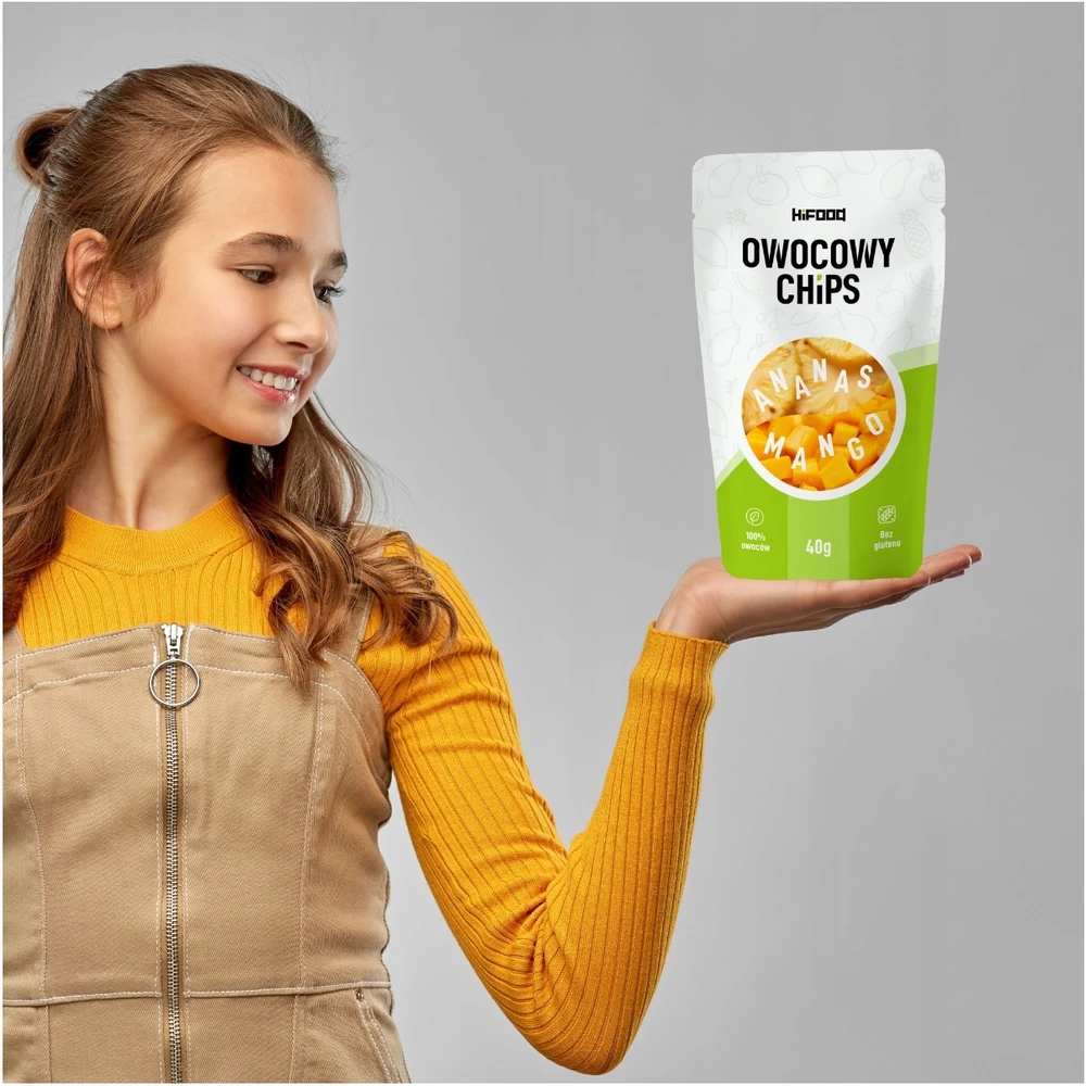 Vaisių traškučiai Ananasai - Mango 40g HiFOOD HEALTHY SNACK 12m+