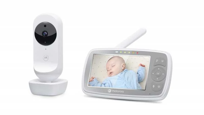 Kūdikio stebėjimo kamera Motorola VM44 4,3" HD, WIFI, Baltos/Pilkos spalvos