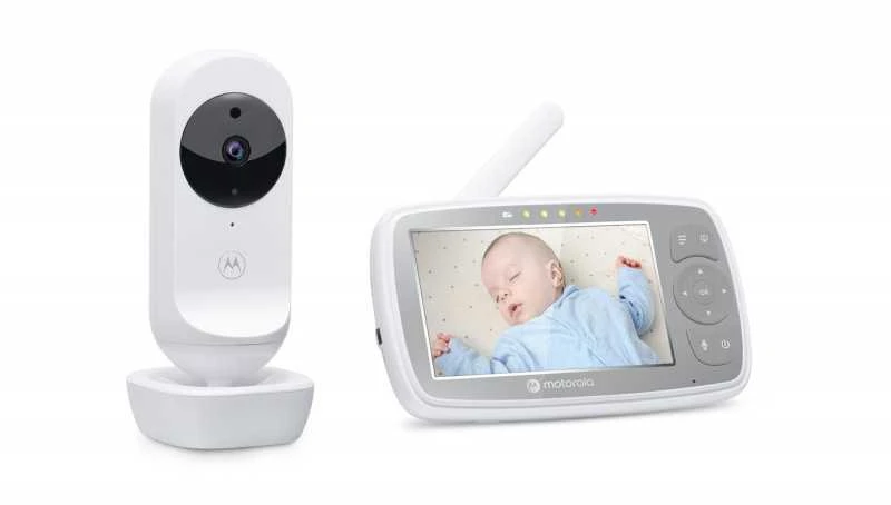 Kūdikio stebėjimo kamera Motorola VM44 4,3" HD, WIFI, Baltos/Pilkos spalvos