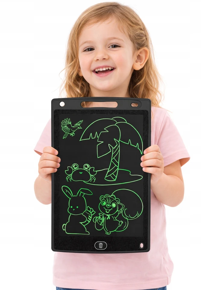 Vaizdo planšetė, skirta piešti ir žaisti vaikams, LCD 10" juoda