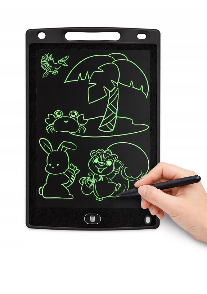 Vaizdo planšetė, skirta piešti ir žaisti vaikams, LCD 10" juoda