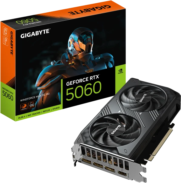 „Gigabyte GeForce RTX 5060 WINDFORCE MAX OC“ 8 GB DLSS4 vaizdo plokštė