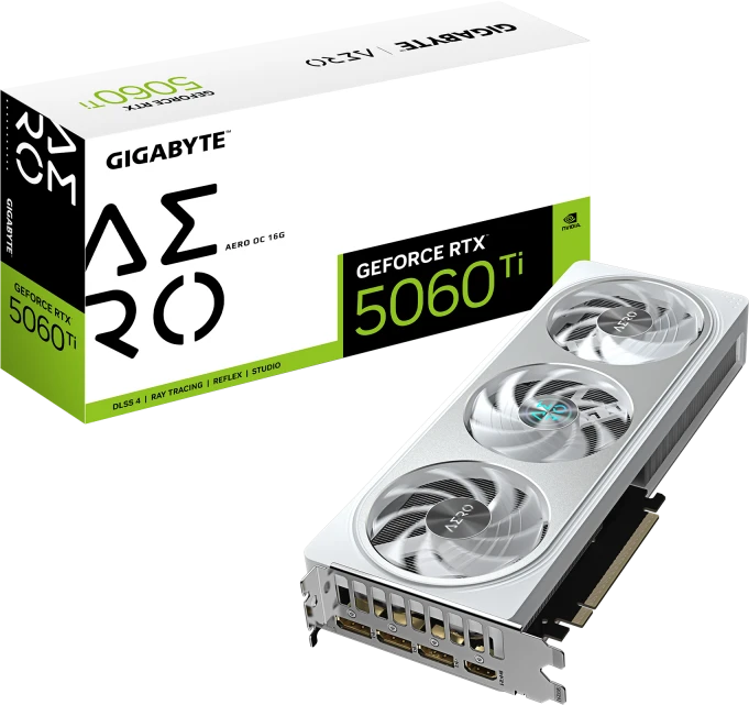 GIGABYTE GeForce RTX 5060 Ti AERO OC 16G Grafikos plokštė
