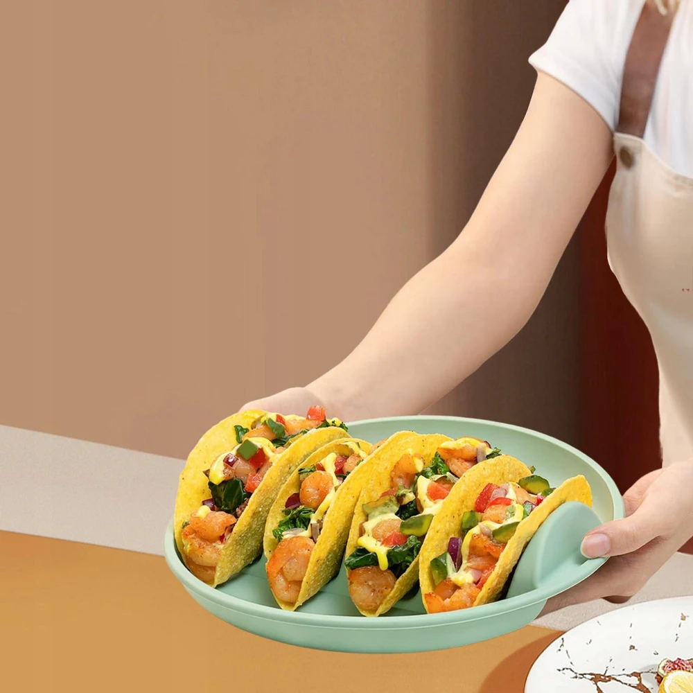 Vakarėlio taco laikiklio stovas talpina 4 tacos bet kokį virtuvės įrankį, neslystantį žalią