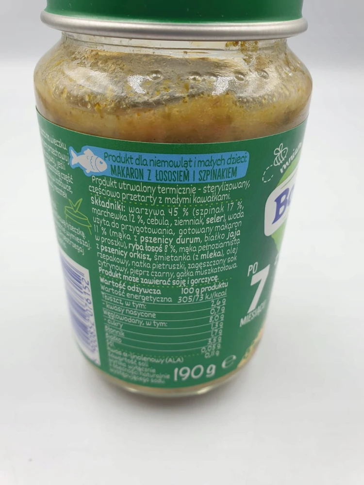 Vakarienė Bobovita makaronai su lašiša ir špinatais 190 g