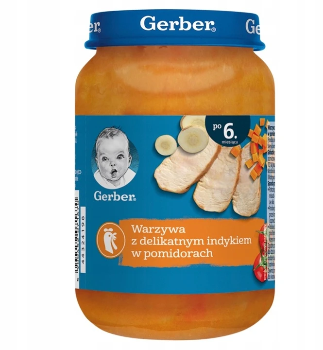 Vakarienė Gerber Pomidorų sultinys Spagečiai Daržovių mišinys 8x 190 g