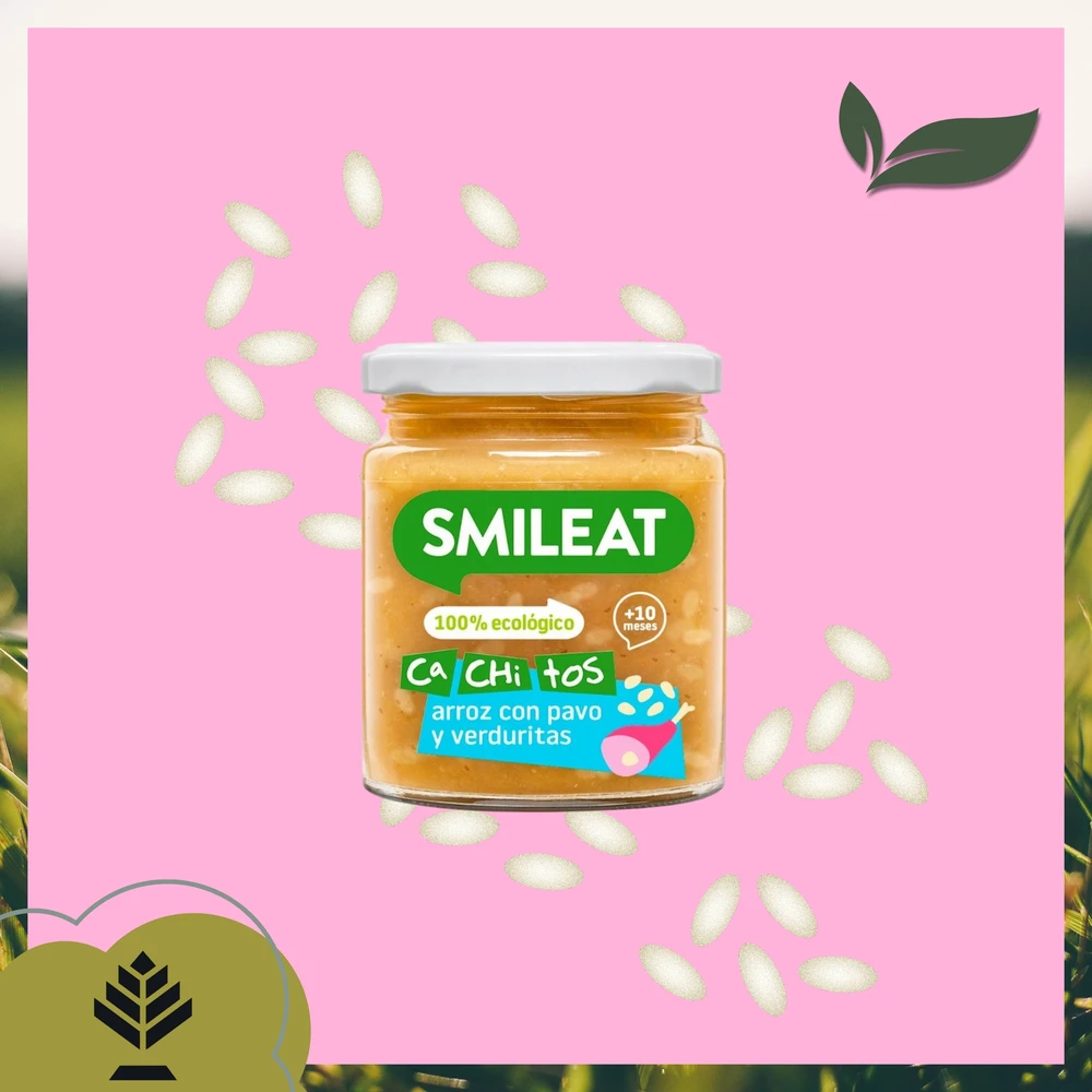 Vakarienė indelyje Smileat Ryžiai su kalakutiena ir daržovėmis vaikams po 10M 230G