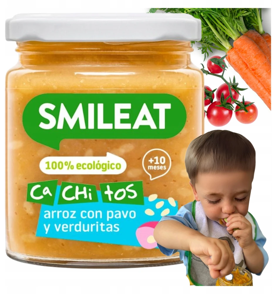 Vakarienė indelyje Smileat Ryžiai su kalakutiena ir daržovėmis vaikams po 10M 230G