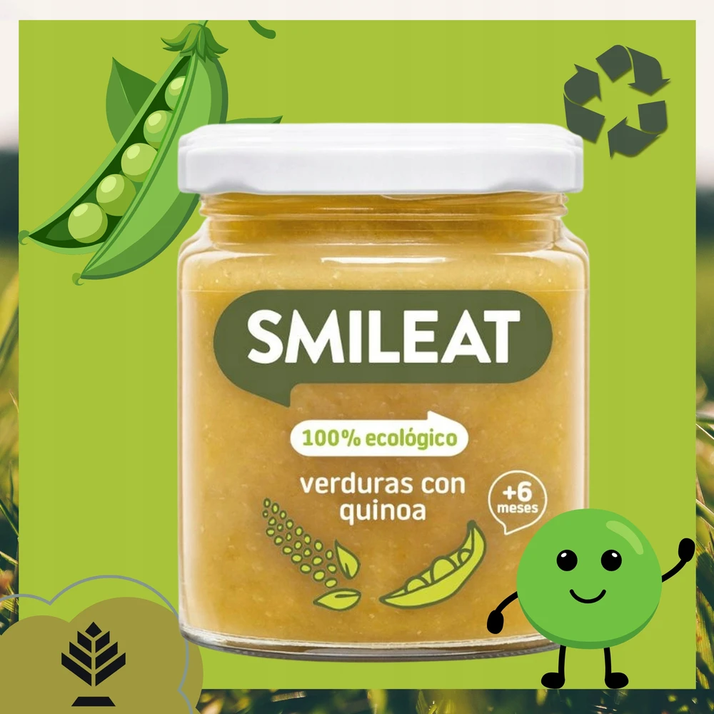 Vakarienė stiklainyje Smileat Ekologiškos daržovės su Quinoa Vege Po 6M 230G