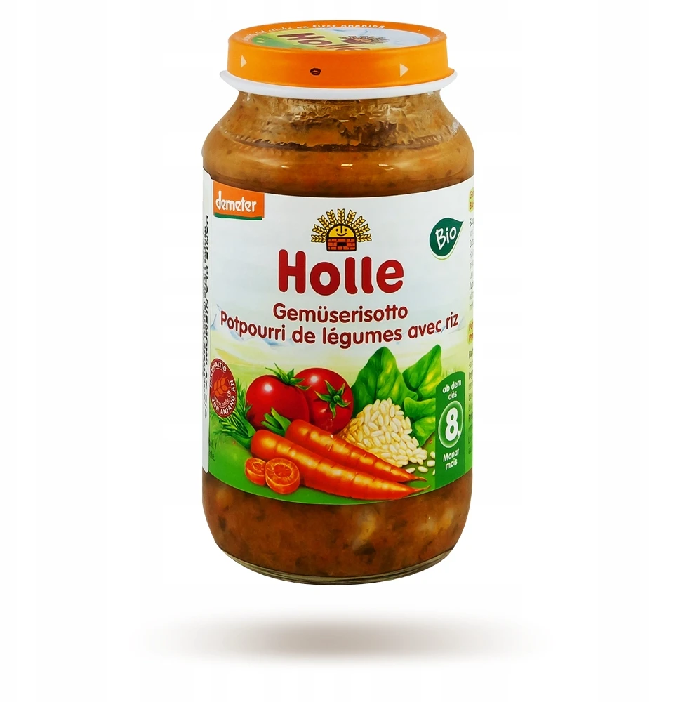 VAKARIENĖ SU DARŽOVĖMIS IR RYŽIAI IŠ 8 MC BIO 220g HOLLE
