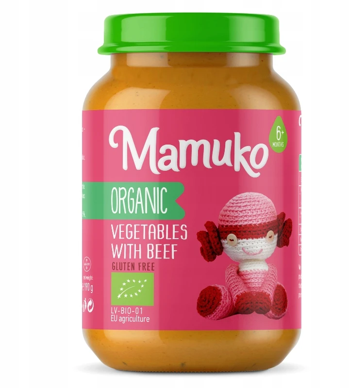 Vakarienė vaikams Ekologiška morkų bulvių jautiena 6m+ 190g Mamuko