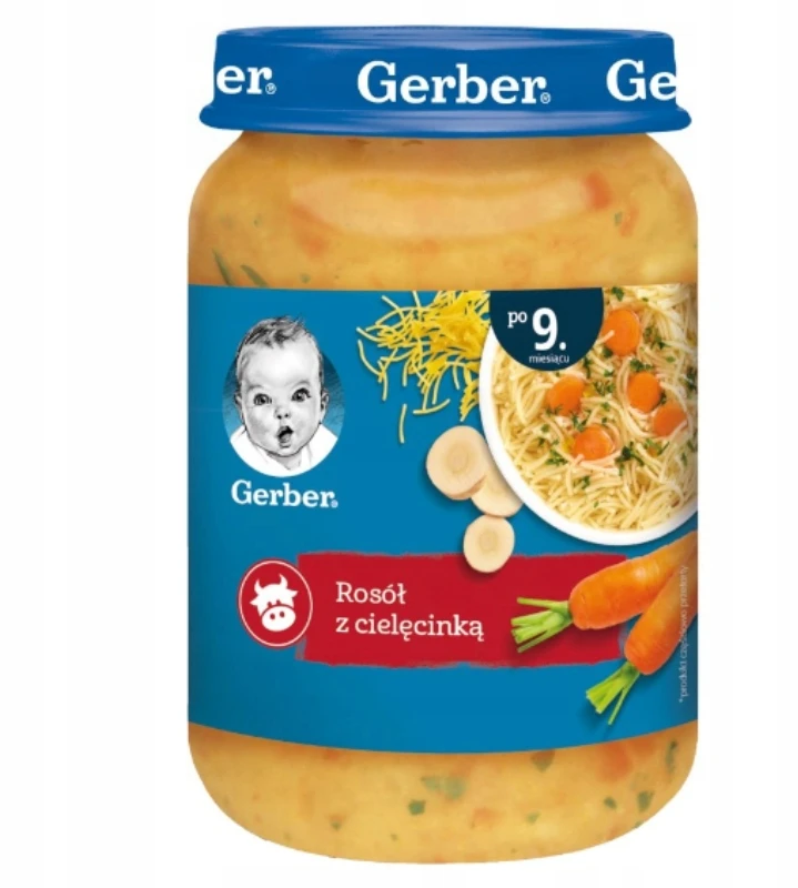 Vakarienė Vištienos sriuba su veršiena nuo 9 mėnesių 190 g Gerber