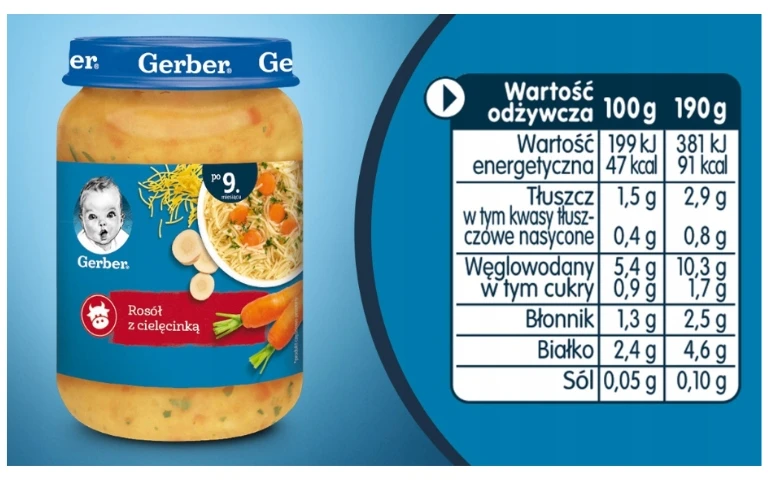 Vakarienė Vištienos sriuba su veršiena nuo 9 mėnesių 190 g Gerber