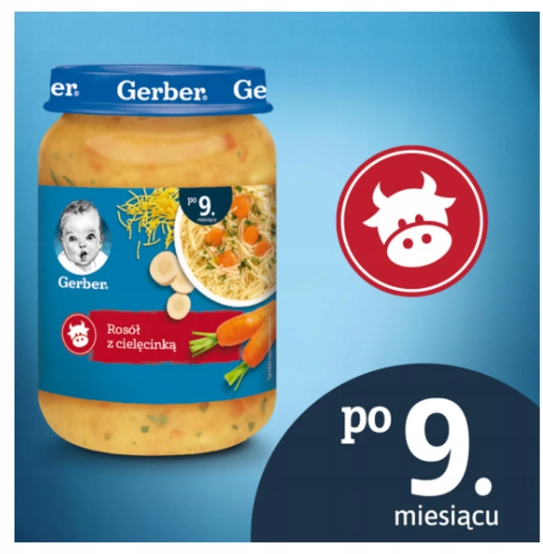 Vakarienė Vištienos sriuba su veršiena nuo 9 mėnesių 190 g Gerber