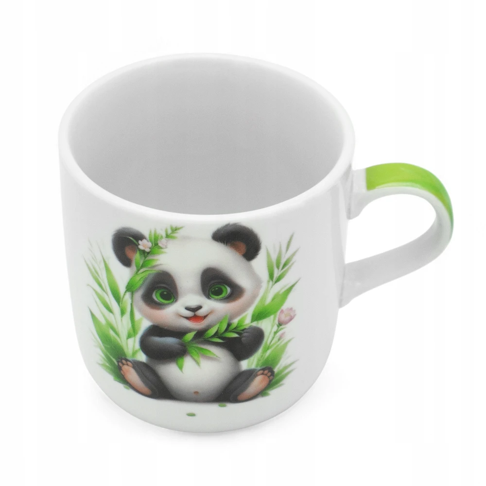 Vakarienės rinkinys vaikams 4 dalių porcelianinė puodelio lėkštė PANDA Bella Fiore