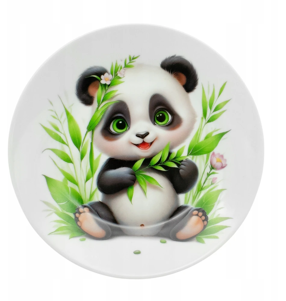Vakarienės rinkinys vaikams 4 dalių porcelianinė puodelio lėkštė PANDA Bella Fiore