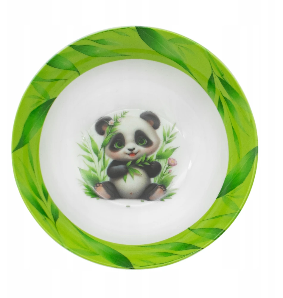 Vakarienės rinkinys vaikams 4 dalių porcelianinė puodelio lėkštė PANDA Bella Fiore