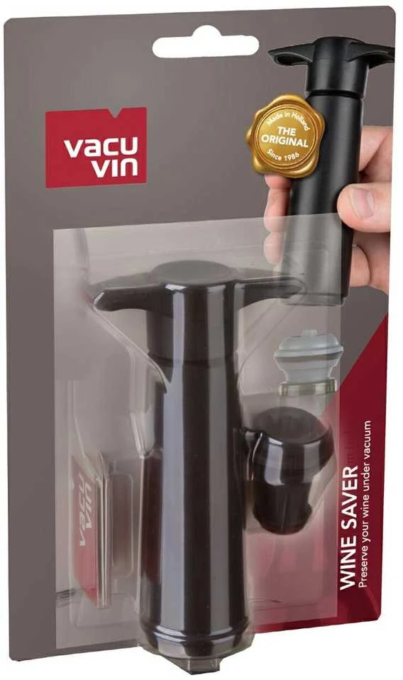 Vakuuminis kamštis su pompa vynui Vacu Vin juoda