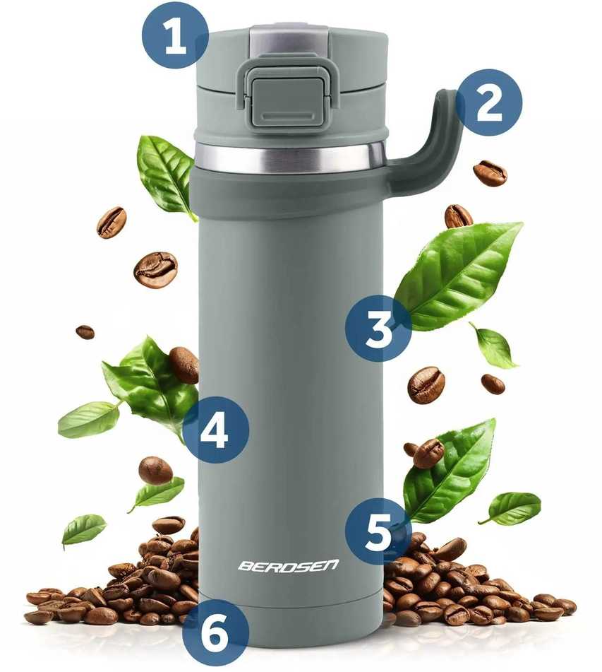 Berdsen Vakuuminis termosas 450 ml BD-783 pilkas