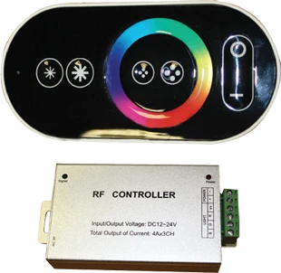 V-tac Max 288W RGB juostos valdiklis 3Ax4 su reguliavimo pultu, 12-24V DC