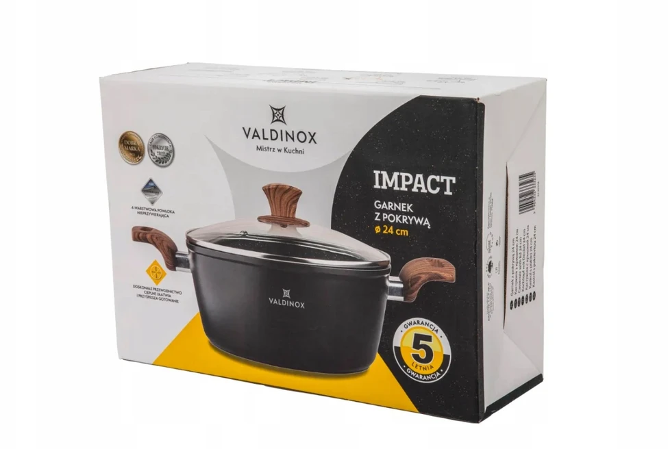 valdinox puodas 24cm su dangčiu 4.0l.