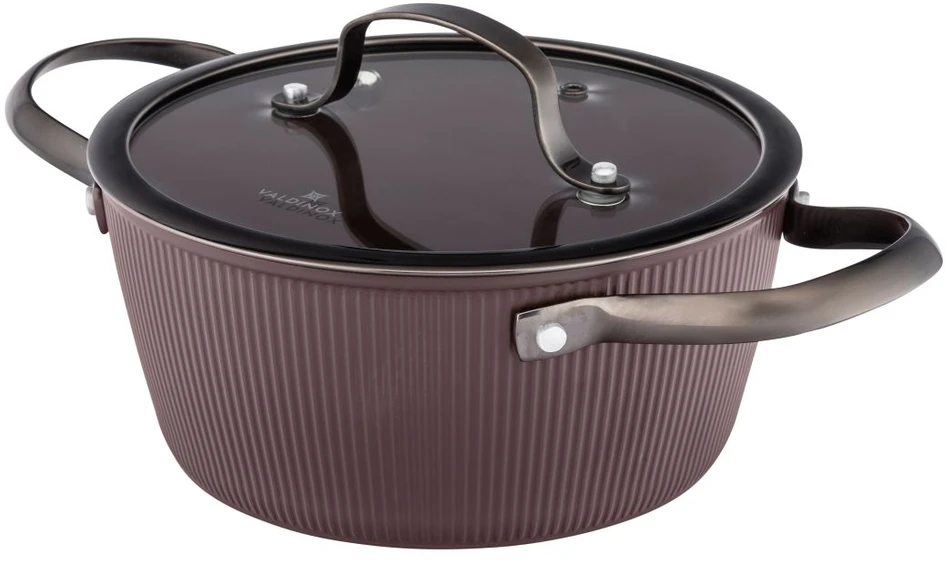 Valdinox Stripes puodas 2.2l su dangčiu, 20cm, indukcijai