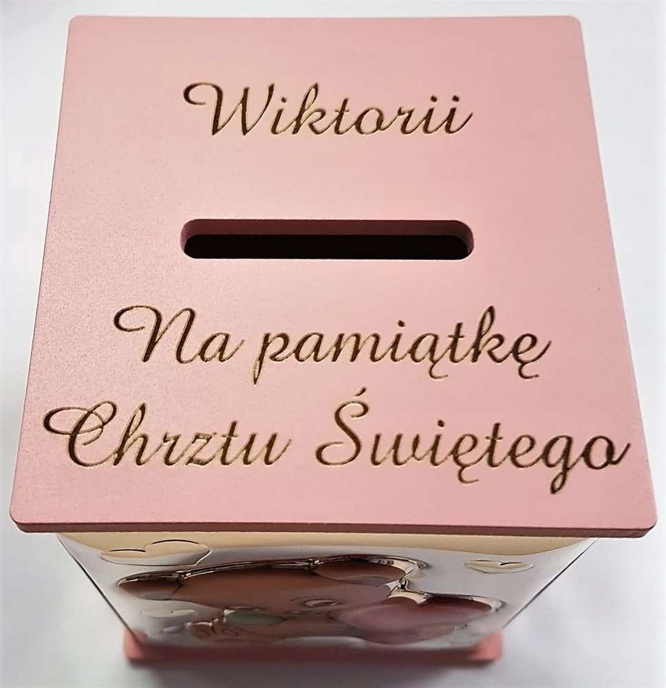 valenti Skarbonka ze słonikiem 8x8x11.5 cm Kolor: Rožinė