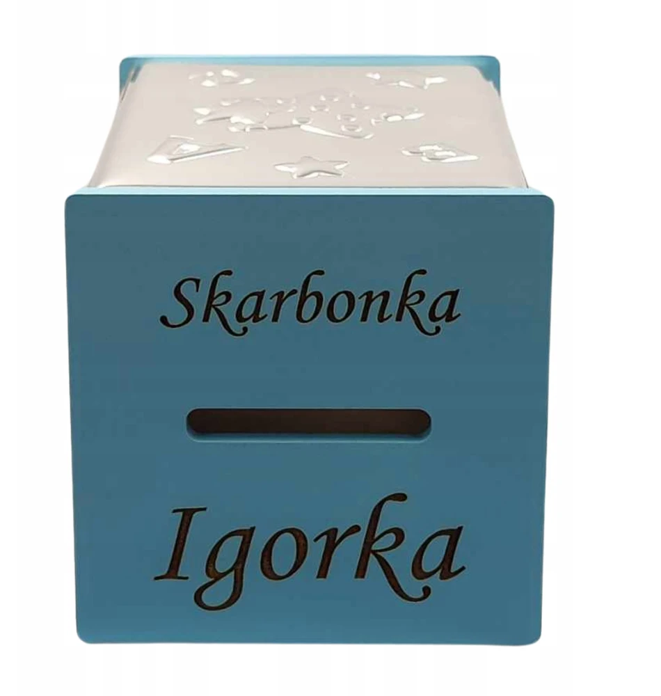 valenti SKARBONKA ZE SŁONIKIEM PREZENT DLA CHŁOPCA CHRZEST URODZINY ROCZEK GRAWER