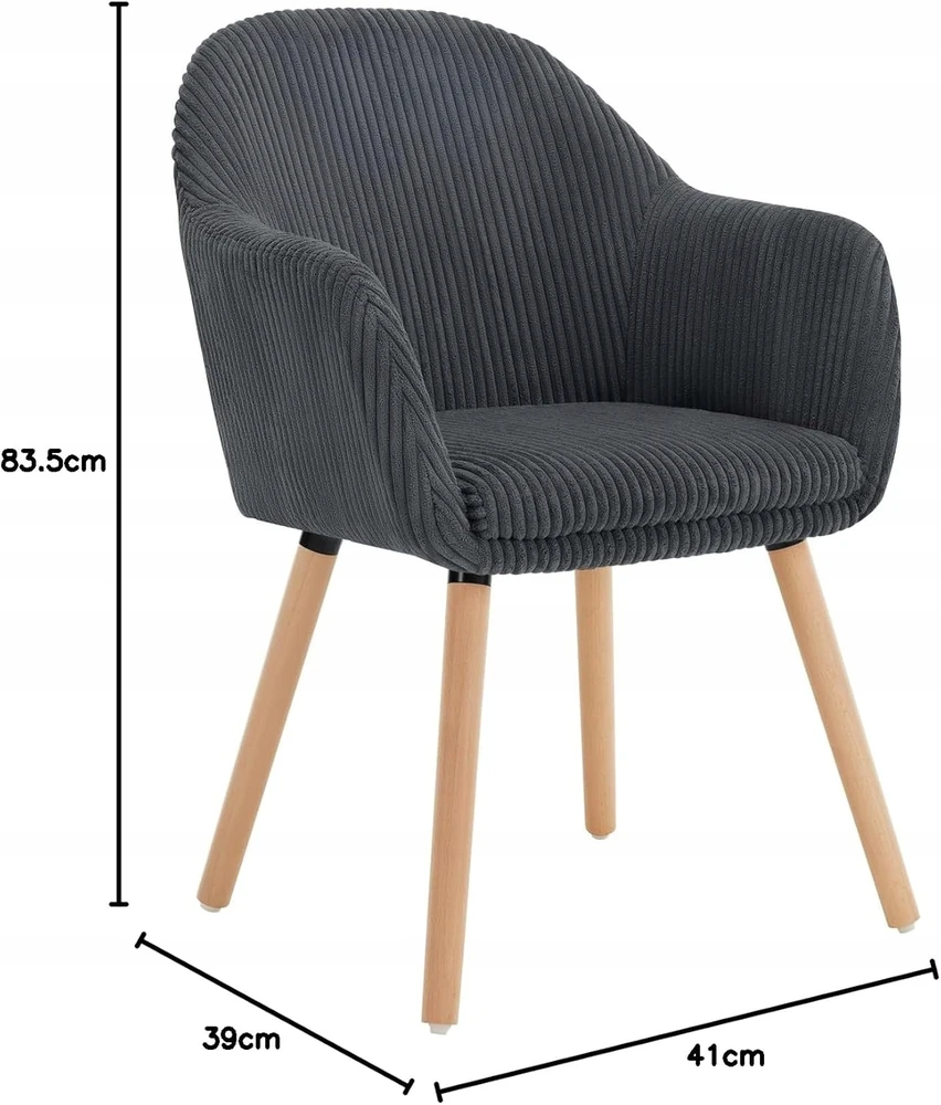 VALGOMO KĖDĖ WOLTU virtuvės svetainei, moderni, tamsiai pilka velveta