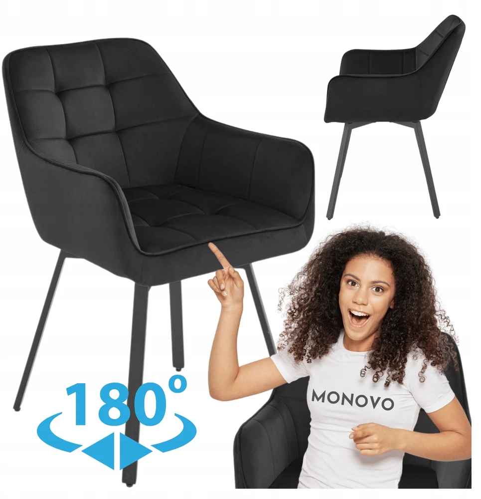 Halmar K588 swivel chair, juodas