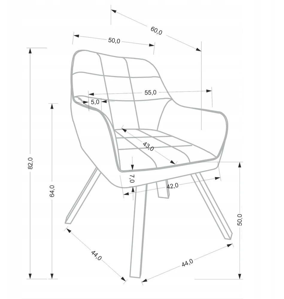 Halmar K588 swivel chair, juodas