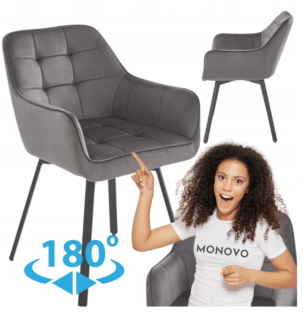 Halmar K588 swivel chair, pilkas