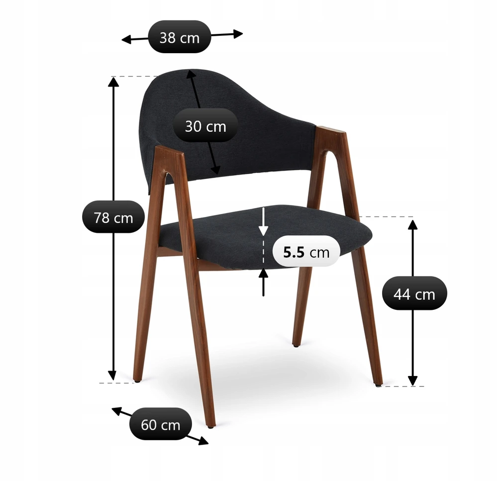 Valgomojo kėdė Mebel Elite RUIZ Juoda