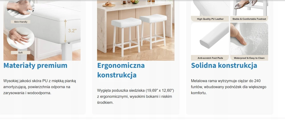 Valgomojo kėdės, apmuštos audiniu, baltos, 2 vnt