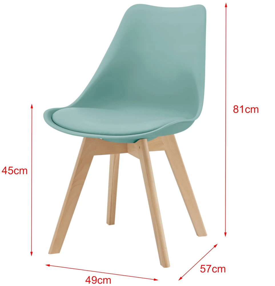 Valgomojo kėdės virtuvei 4 kėdžių rinkinys 81x49cm Mint Žalias