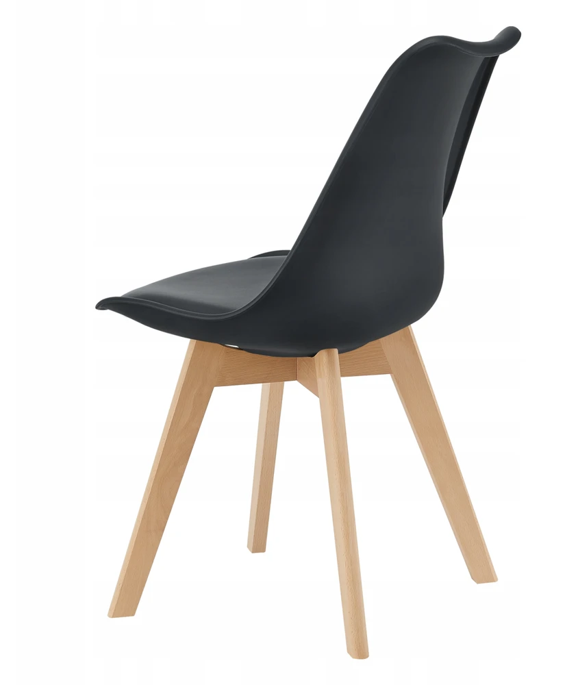 Valgomojo kėdžių rinkinys 4 vnt 81x49 cm Juoda
