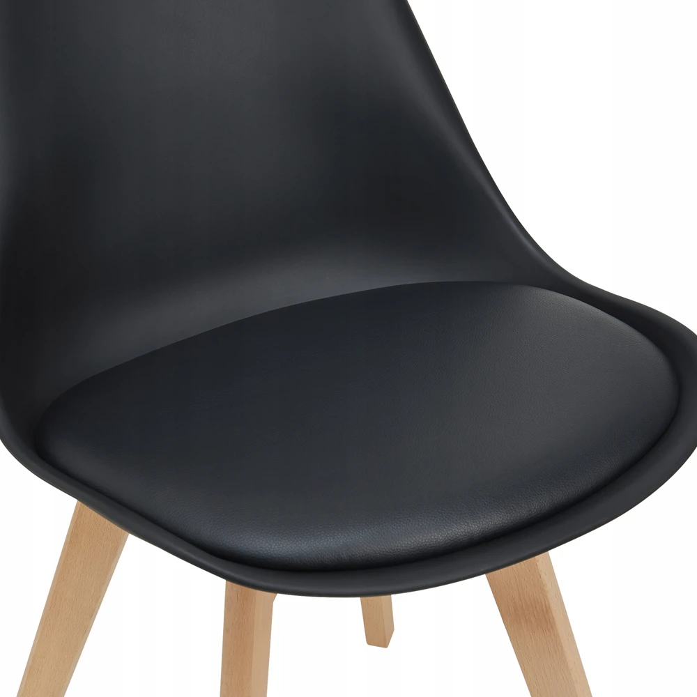 Valgomojo kėdžių rinkinys 4 vnt 81x49 cm Juoda