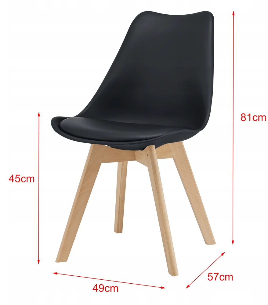 Valgomojo kėdžių rinkinys 4 vnt 81x49 cm Juoda