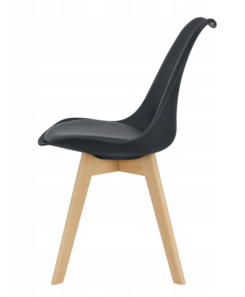 Valgomojo kėdžių rinkinys 4 vnt 81x49 cm Juoda