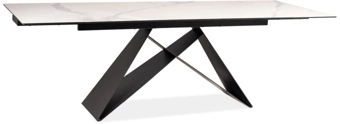 Signal Meble Valgomojo stalas ARMANI CERAMIC, 160 x 90 cm, balta/juoda