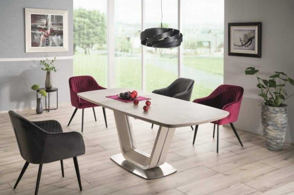 Signal Meble Valgomojo stalas ARMANI CERAMIC, 160 x 90 cm, pilkas