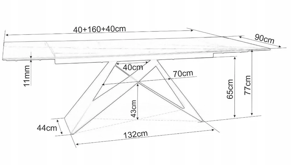 Signal Meble Valgomojo stalas WESTIN III, 160(240) x 90 cm