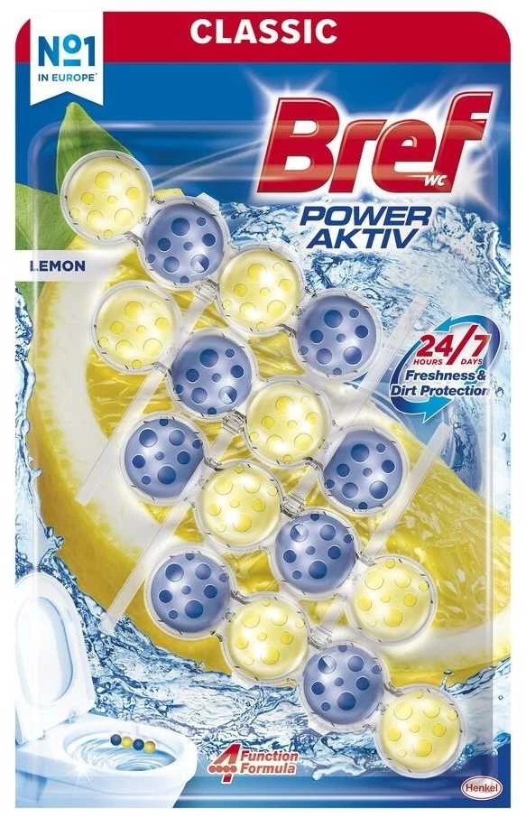 WC valiklis-gaiviklis BREF POWER AKTIV LEMON+OCEAN, 4×50 g