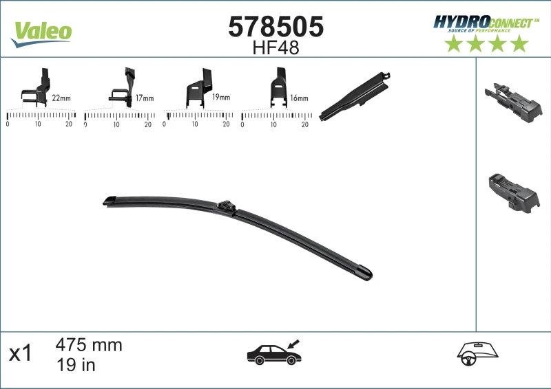 Valytuvas Valeo HydroConnect HF48, 475 mm